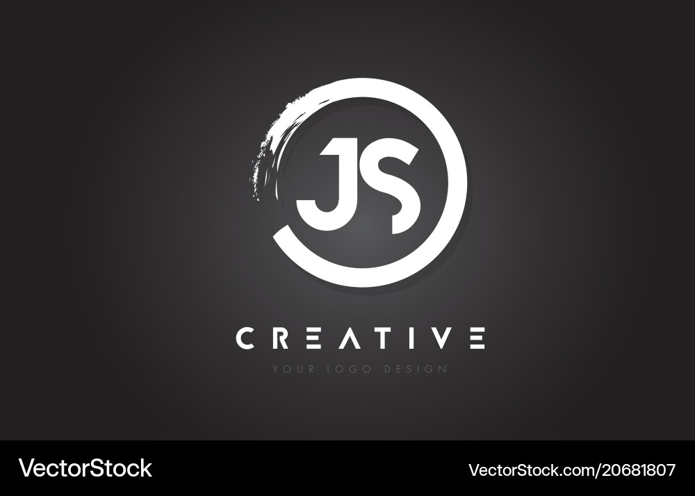 Js circular letter logo with circle brush design Vector Image