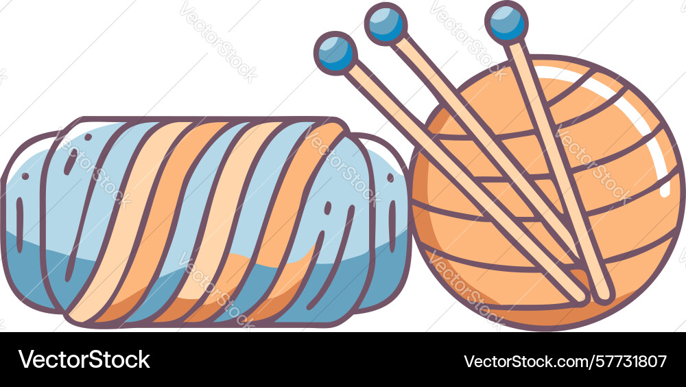 Knitting yarn and needles setup design generative Vector Image