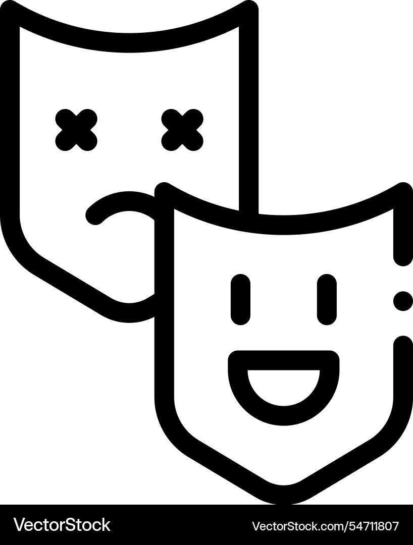 Masquerade icon thin linear style design isolated Vector Image