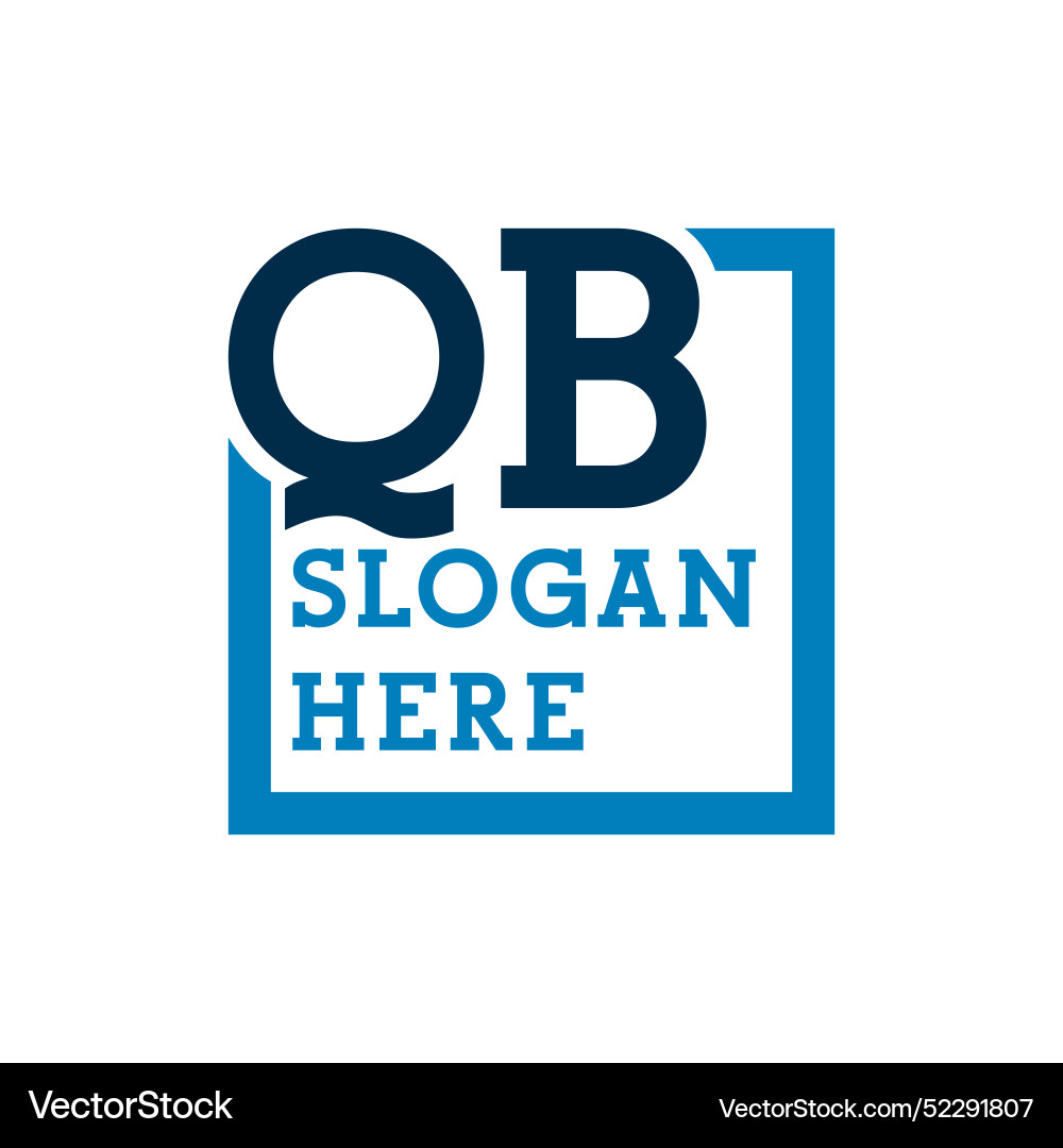 Minimal initials logo letters q and b qb initial Vector Image