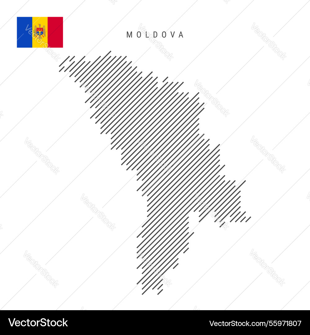 Moldova map from pattern of black slanted Vector Image