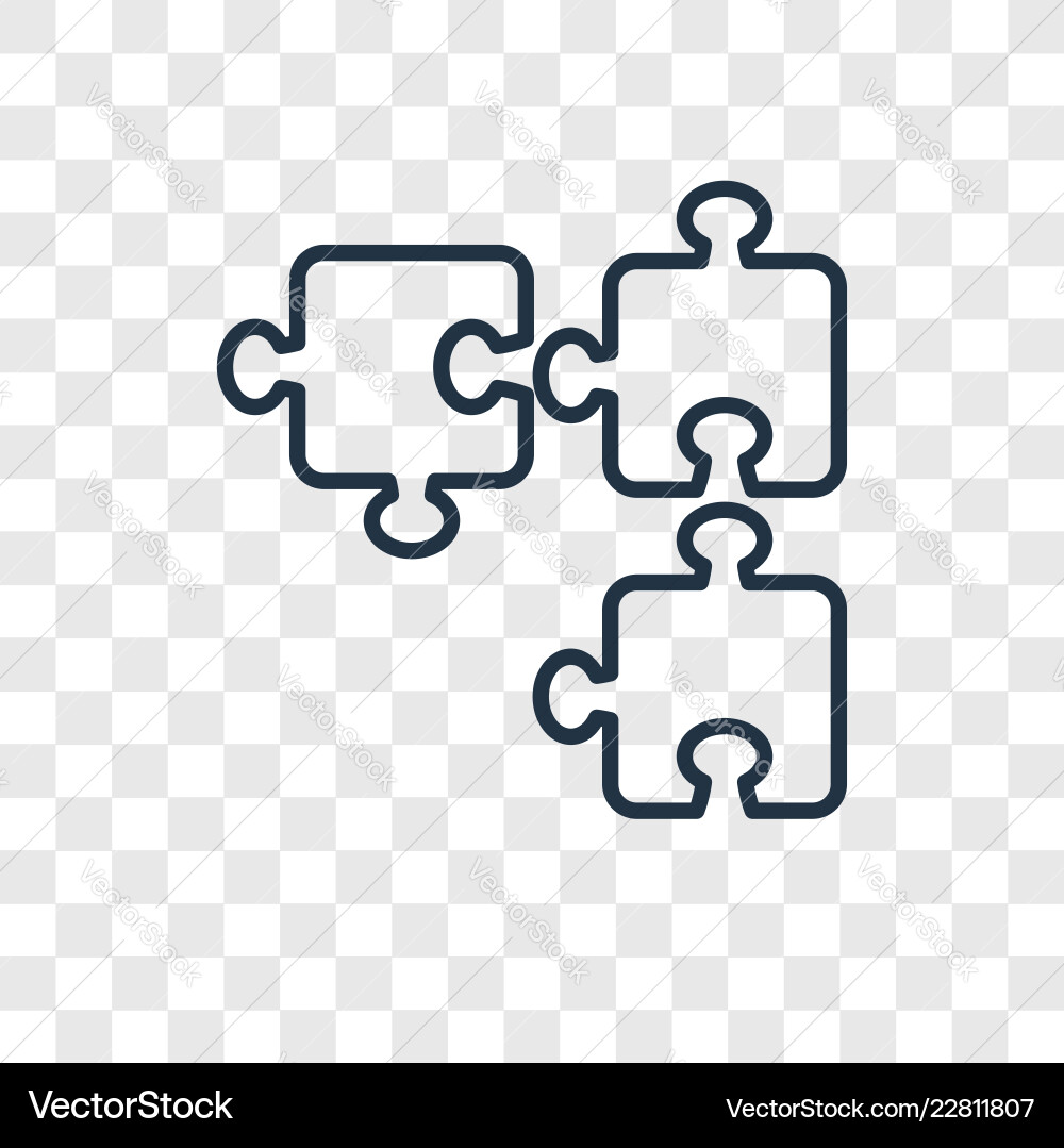 Puzzle concept linear icon isolated Puzzle concept linear icon isolated vector image