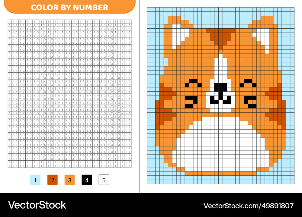 Red cat squishmallow color by number pixel vector image