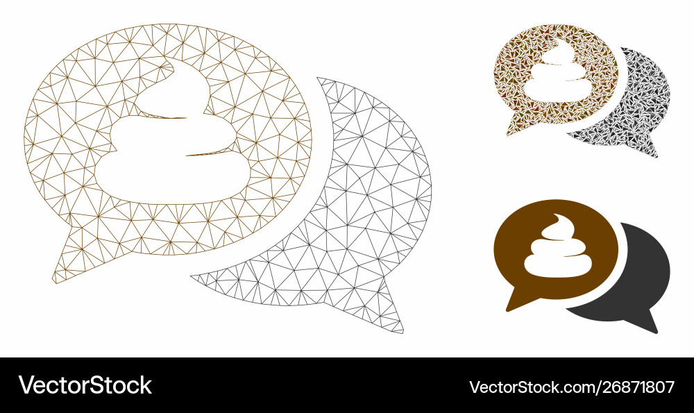 Shit forum mesh network model and triangle Vector Image