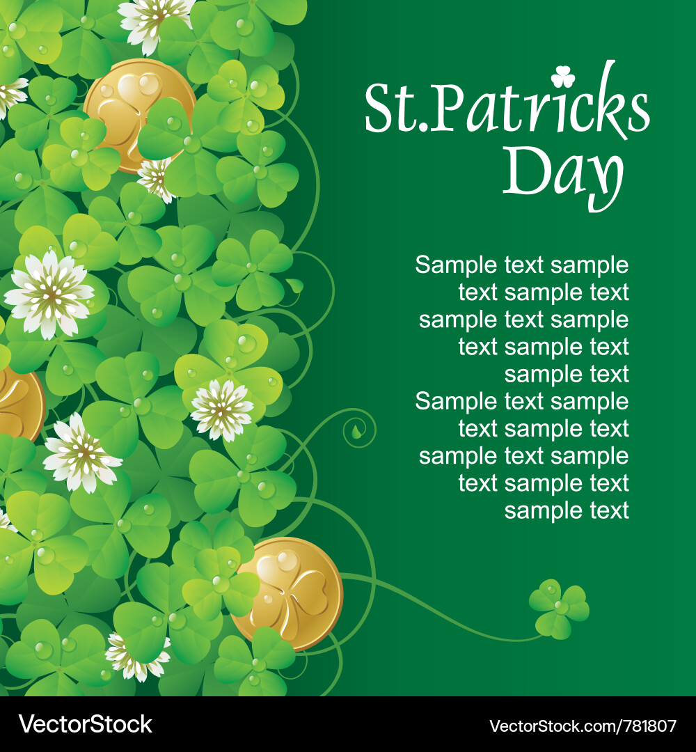 St. Patrick's Day Clover and Gold Vector Image