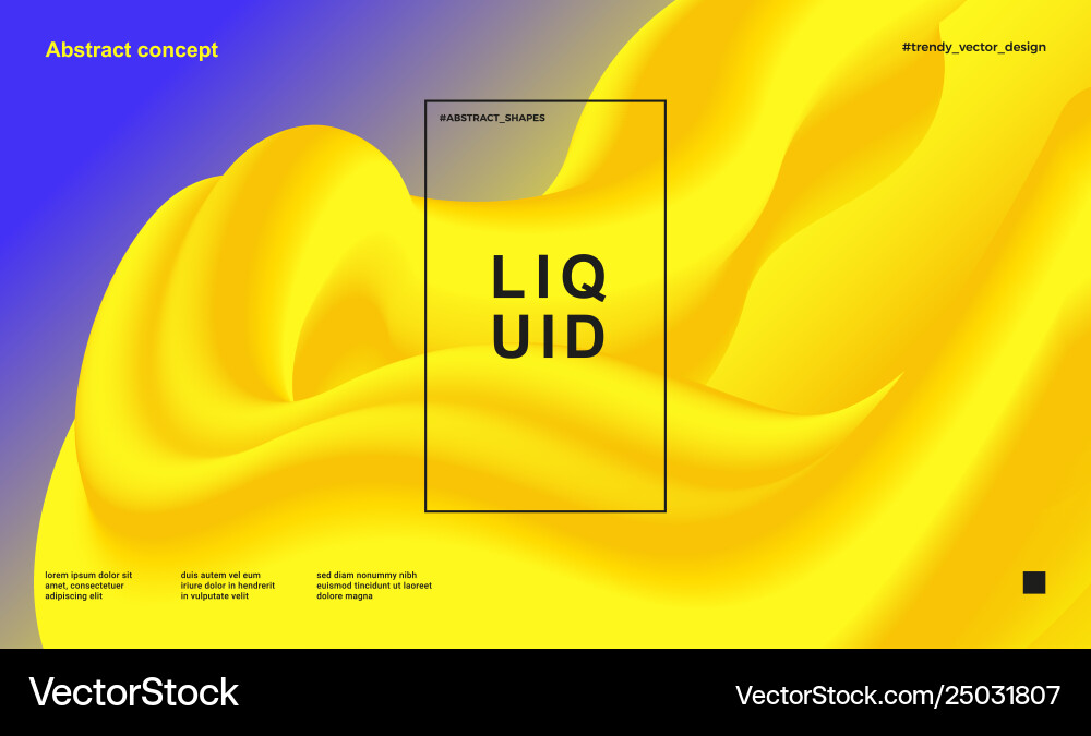 Trendy design template with fluid gradient shapes vector image