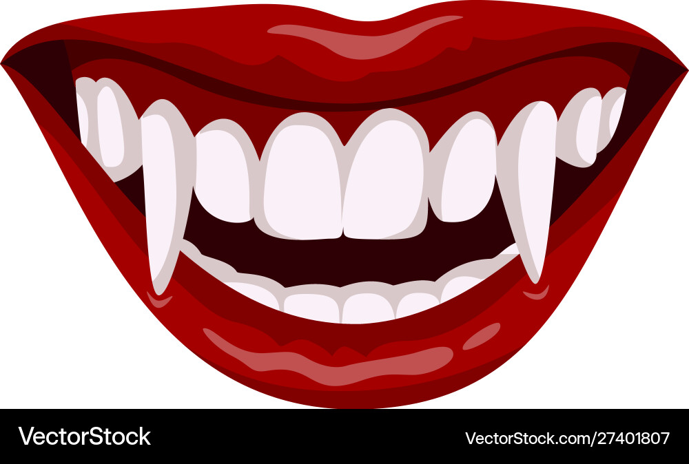 Vampire open mouth icon horror teeth symbol Vampire open mouth icon horror teeth symbol vector image