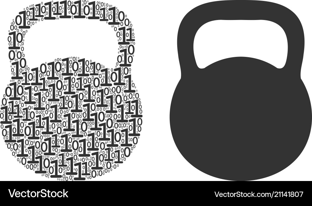 Weight collage of binary digits Weight collage of binary digits vector image