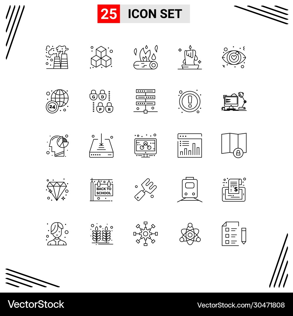 25 universal lines set for web and mobile Vector Image