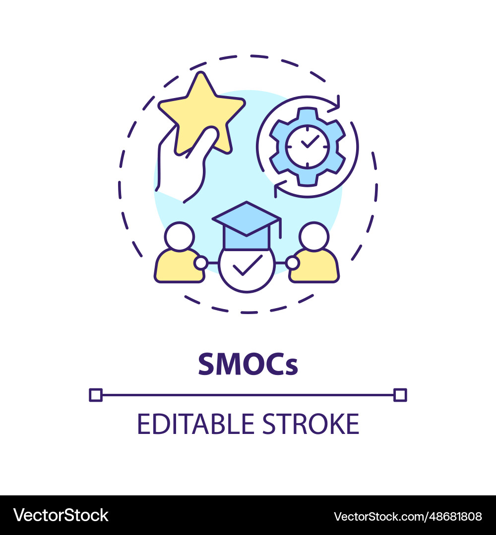 2d customizable colorful thin linear icon smocs 2d customizable colorful thin linear icon smocs vector image