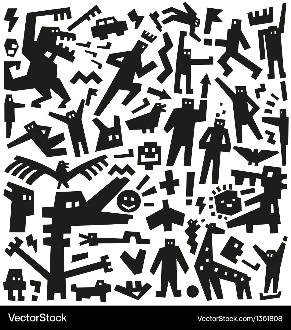 Abstract Character Doodles Vector Image