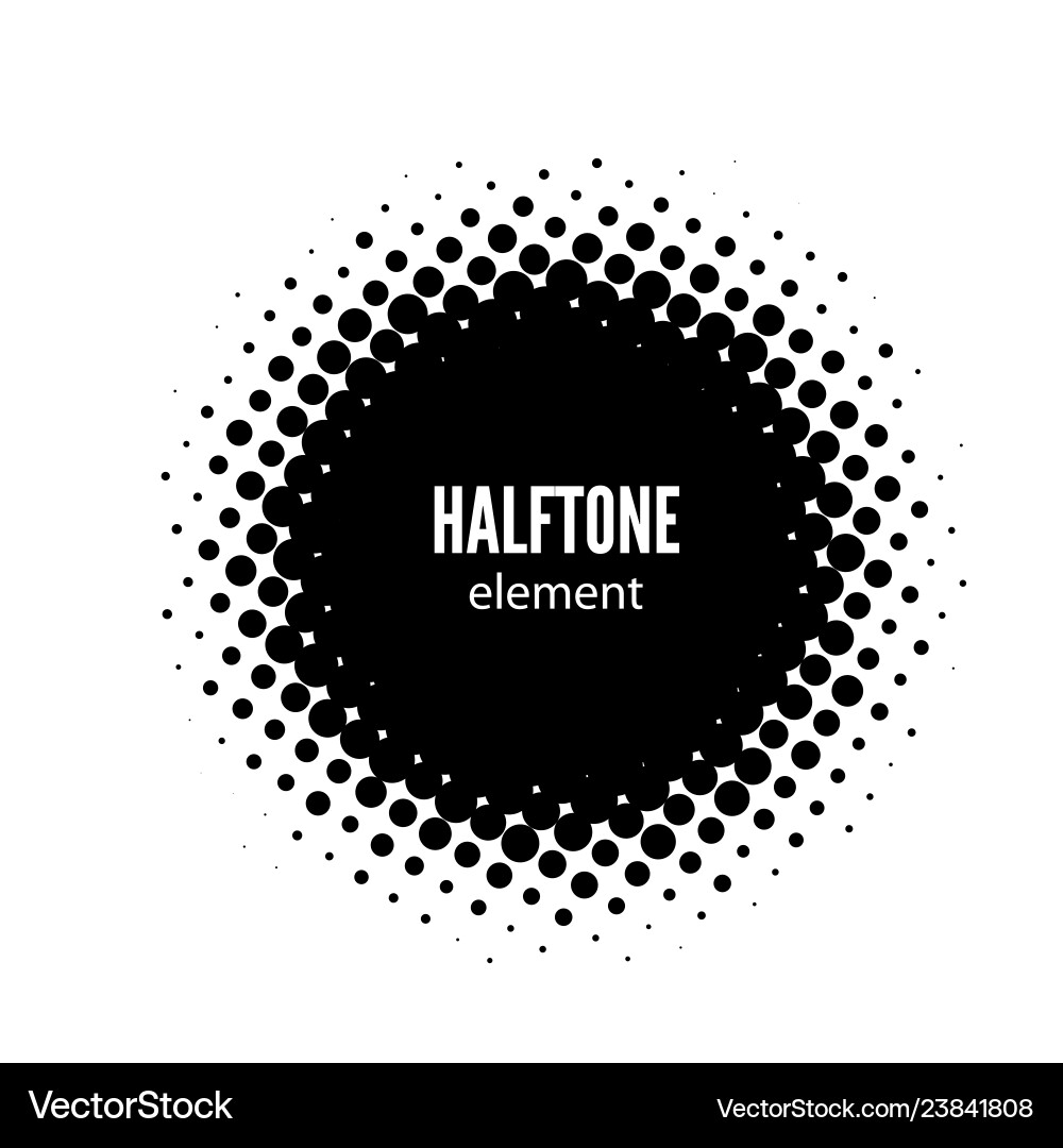 Abstract halftone design element black Abstract halftone design element black vector image