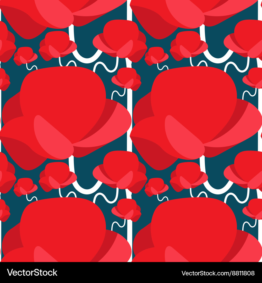 Abstract Poppy Seamless Pattern vector image