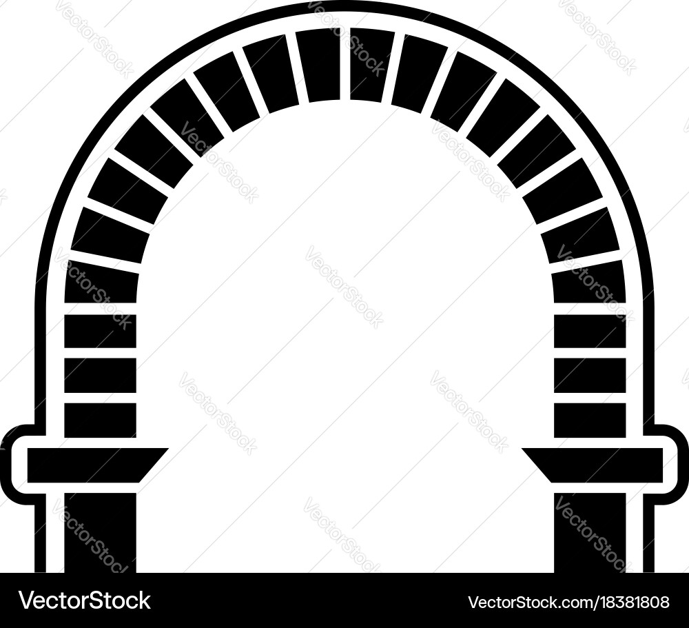 Arch column icon simple style vector image