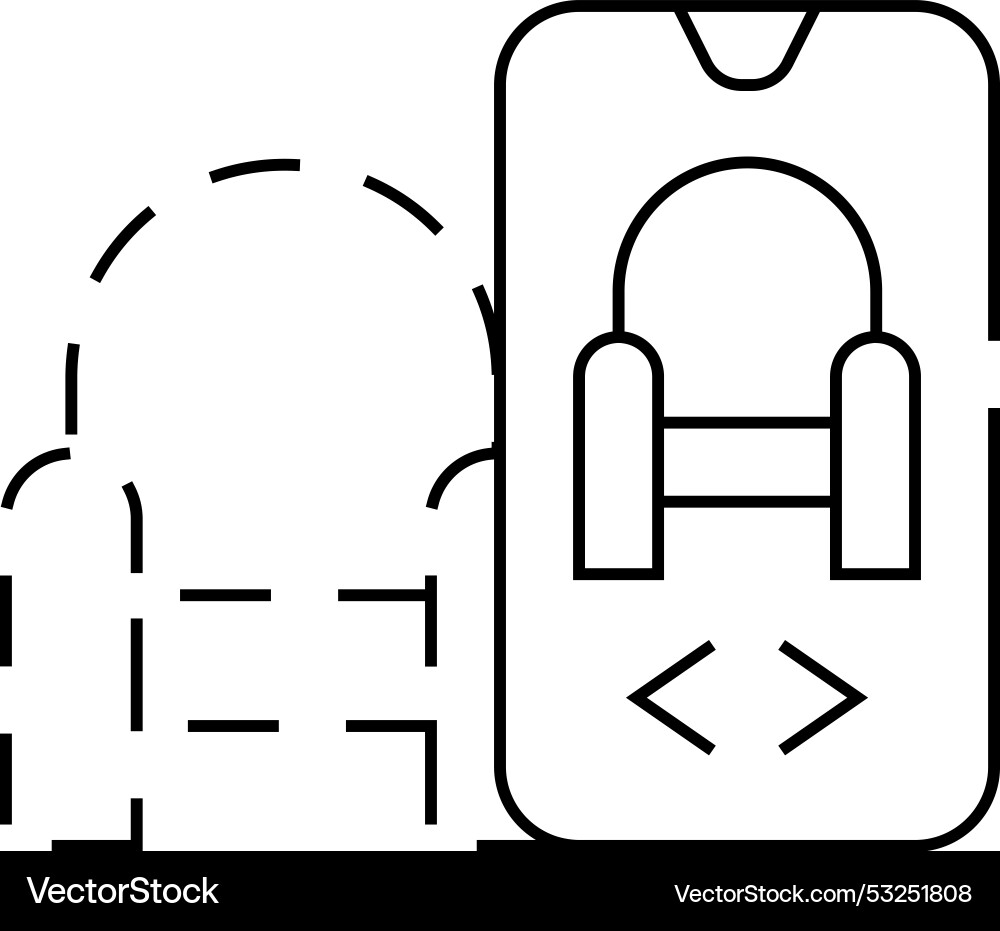 Augmented reality app line icon Royalty Free Vector Image