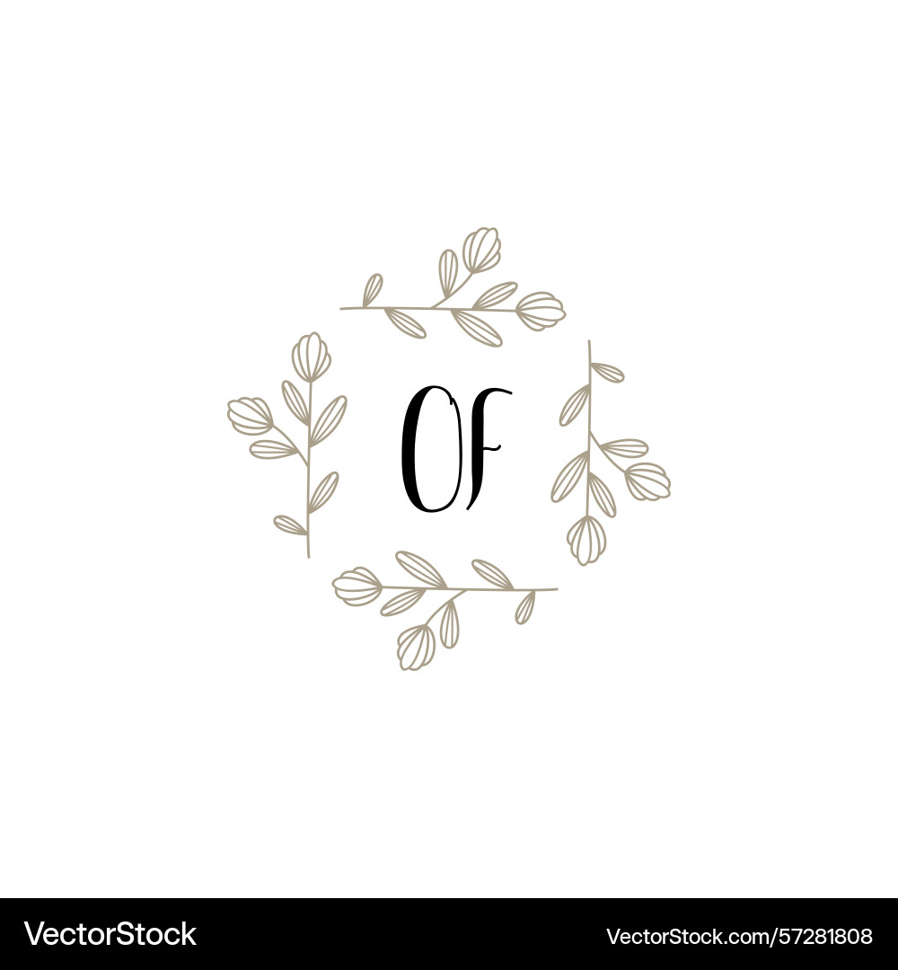 Botanical monogram logos with initial Botanical monogram logos with initial vector image