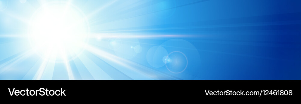 Bright Blue Sunny Sky Panorama Vector Image