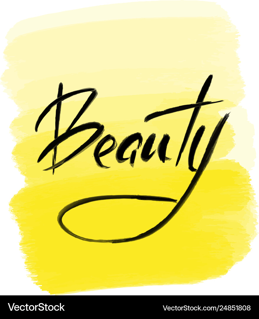 Brush lettering beauty Brush lettering beauty vector image