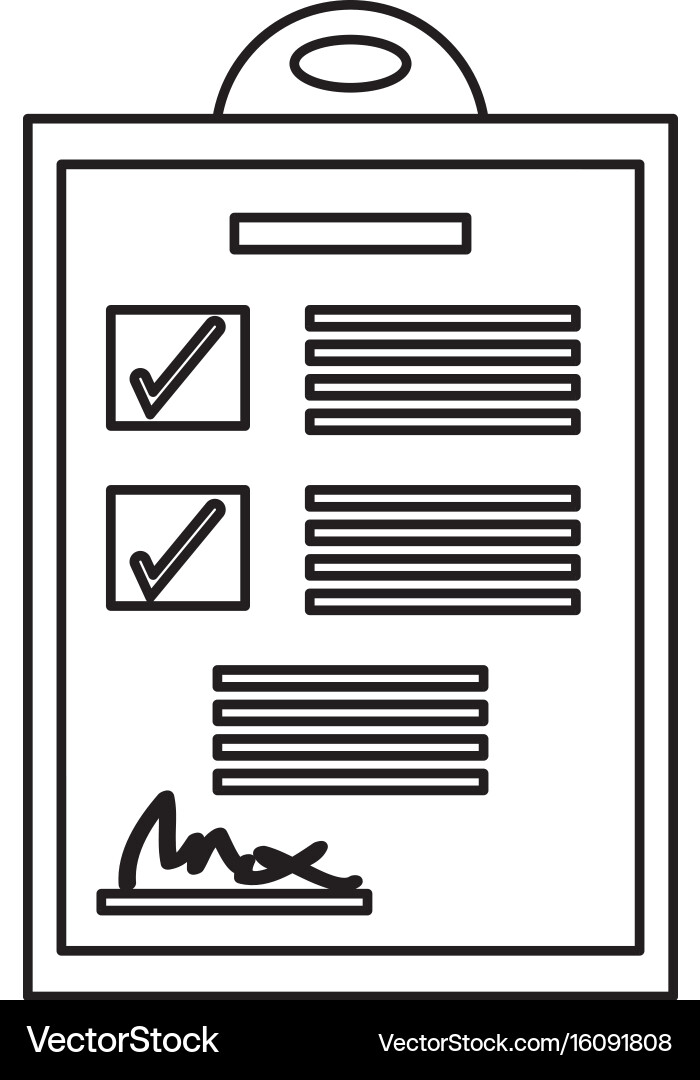 Checklist document isolated vector image