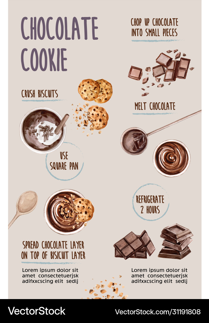 Chocolate homemade making with cocoa branch trees Vector Image