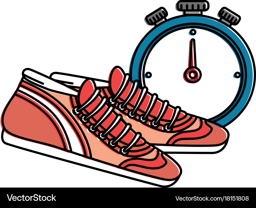Chronometer timer with tennis Vector Image