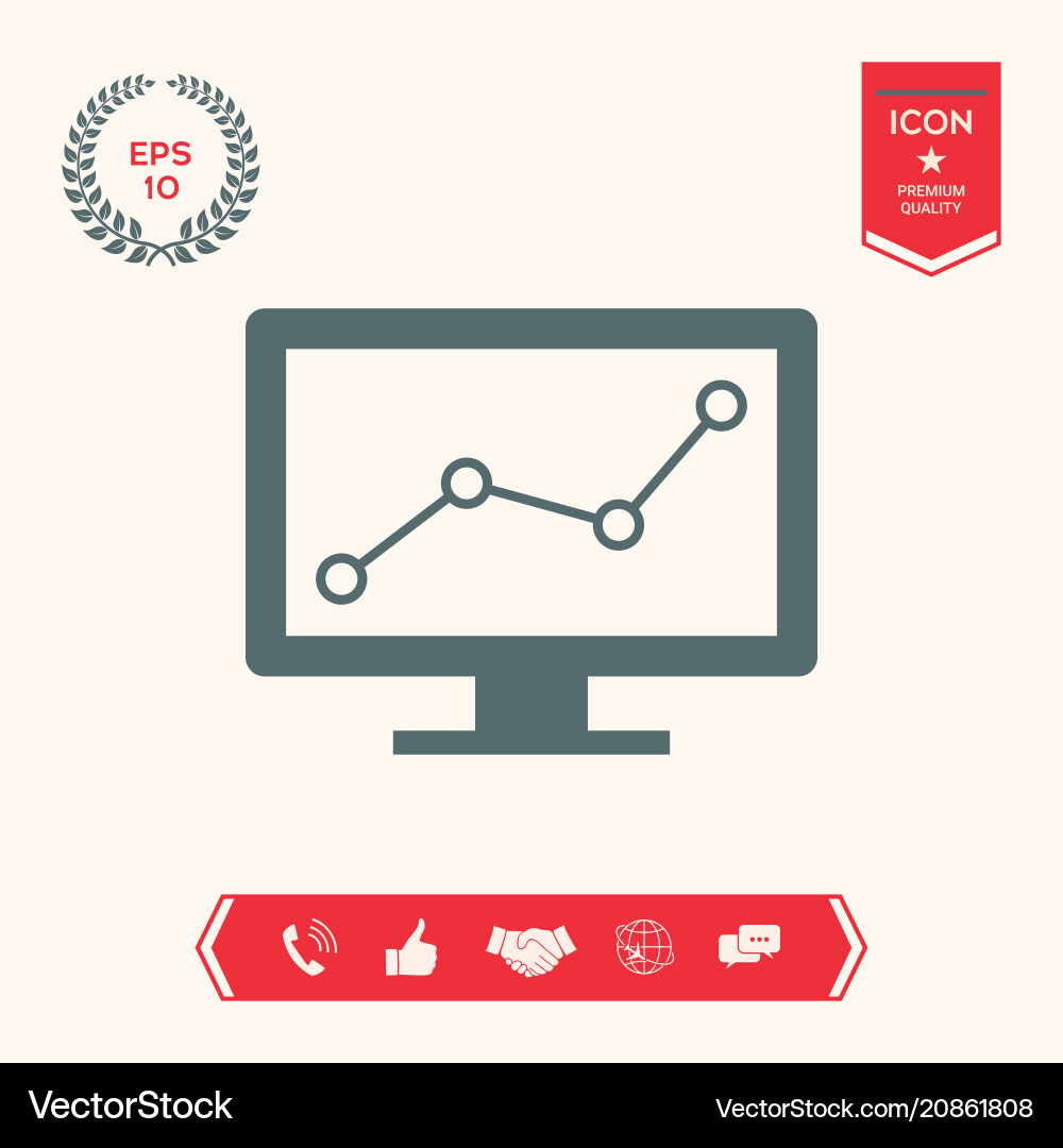 Computer monitors with graph vector image