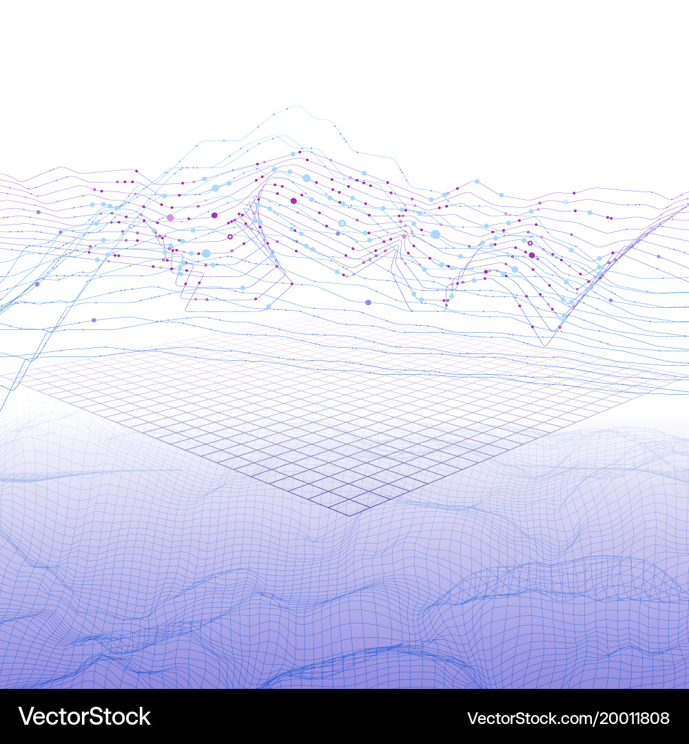 Data Stream Network Visualization Vector Image