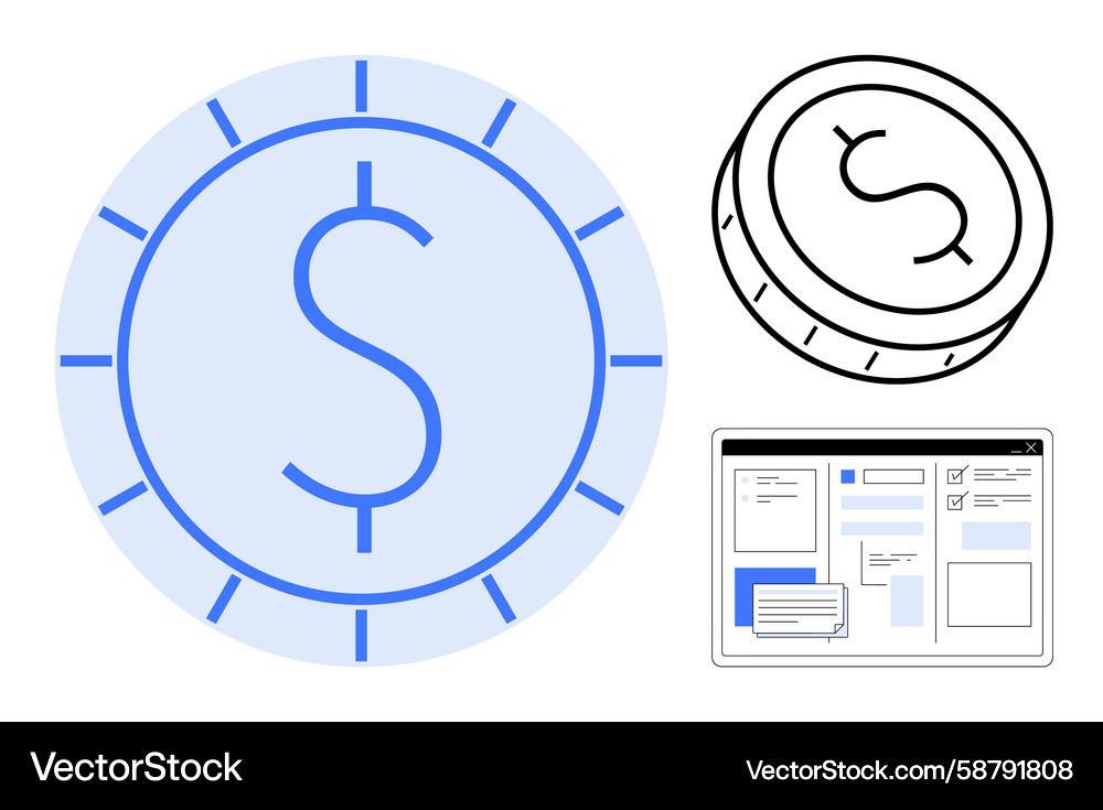 Digital finance with coin symbol gradient design Vector Image