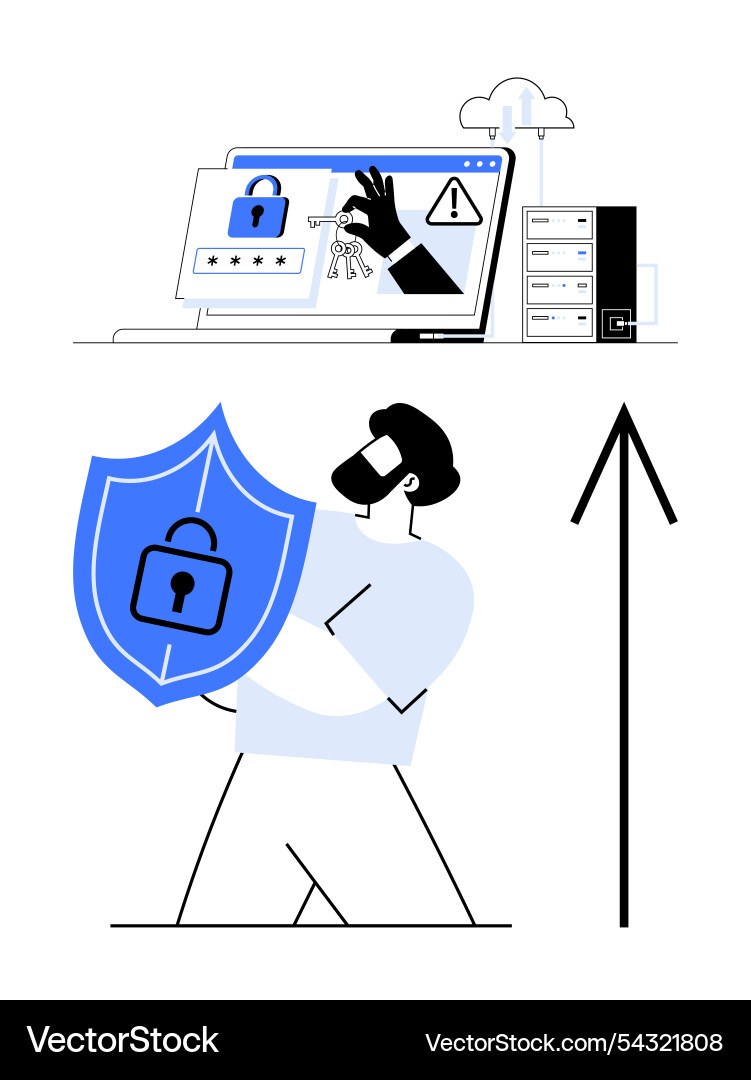 Digitale Sicherheit mit verschlüsseltem Login und Schild Digitale Sicherheit mit verschlüsseltem Login und Schild vektorbild