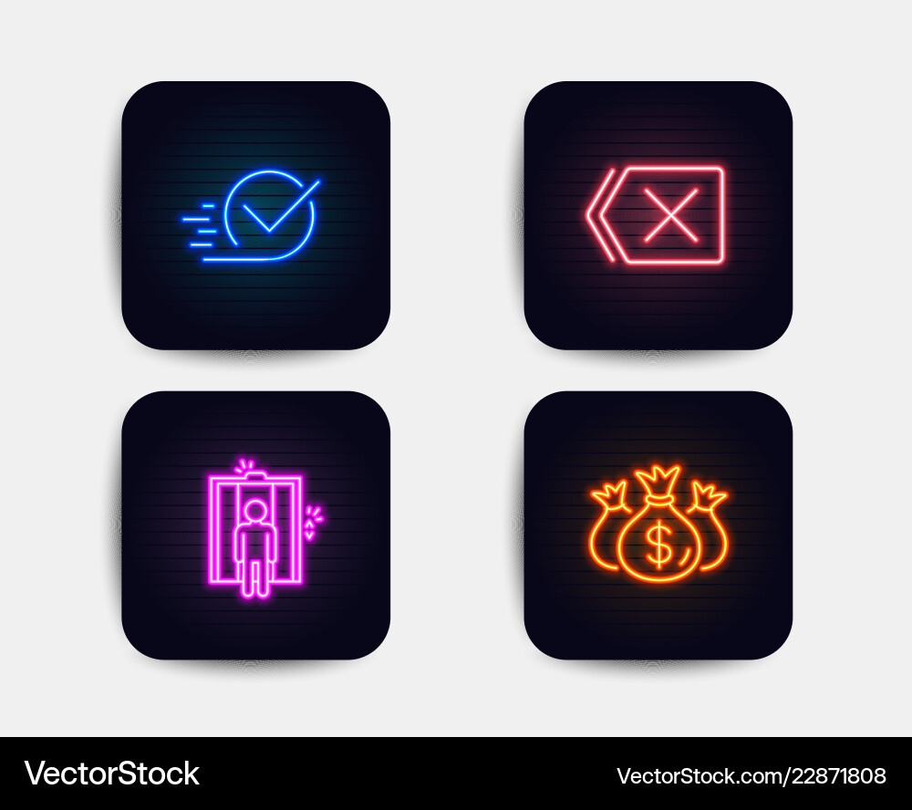 Elevator checkbox and remove icons check Elevator checkbox and remove icons check vector image