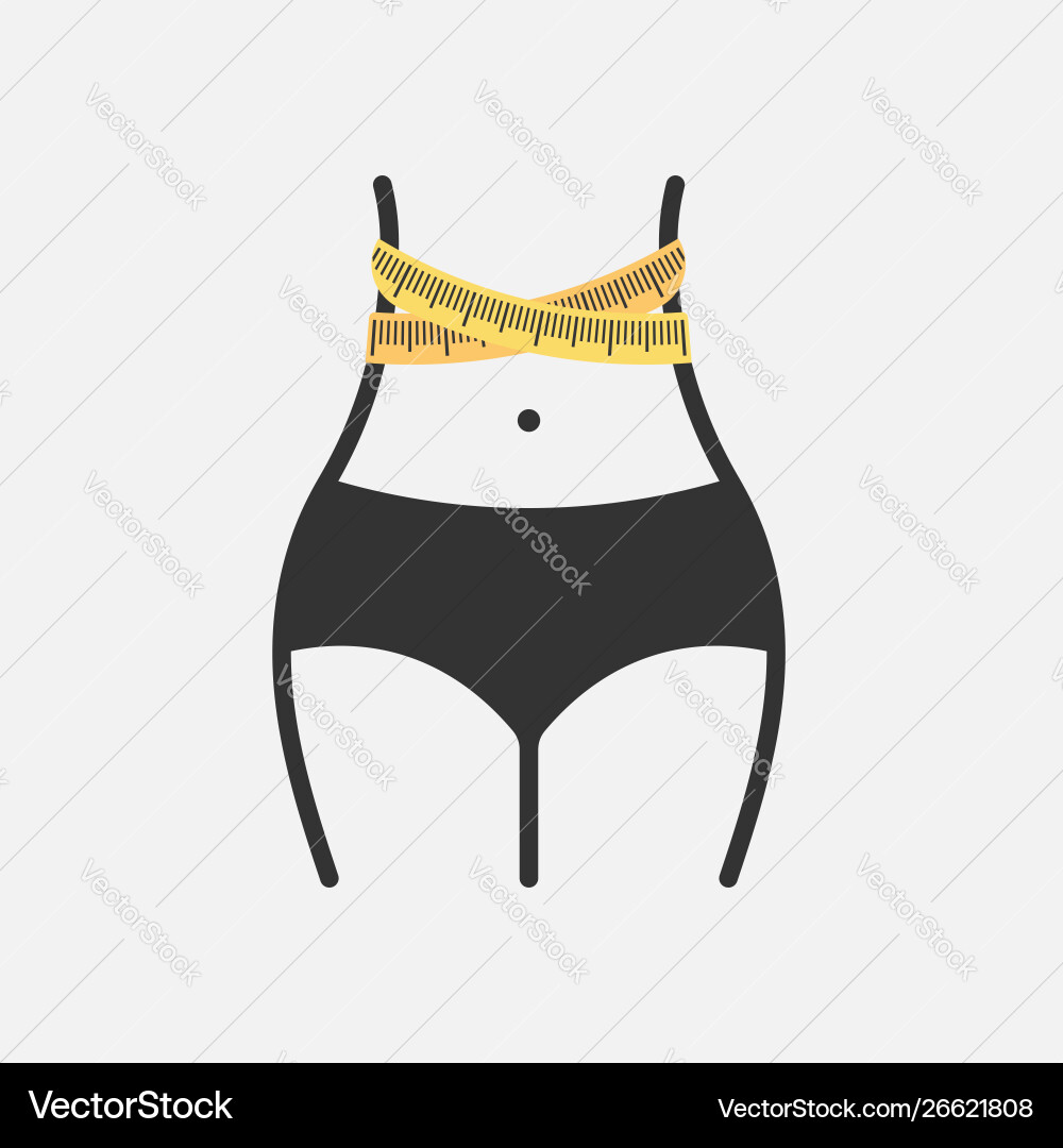 Frauen Taille Gewicht Verlust Taille Ikone isoliert Frauen Taille Gewicht Verlust Taille Ikone isoliert vektorbild