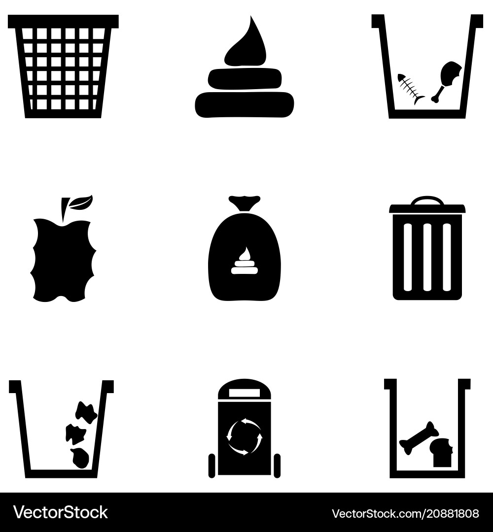 Garbage icon set Vector Image