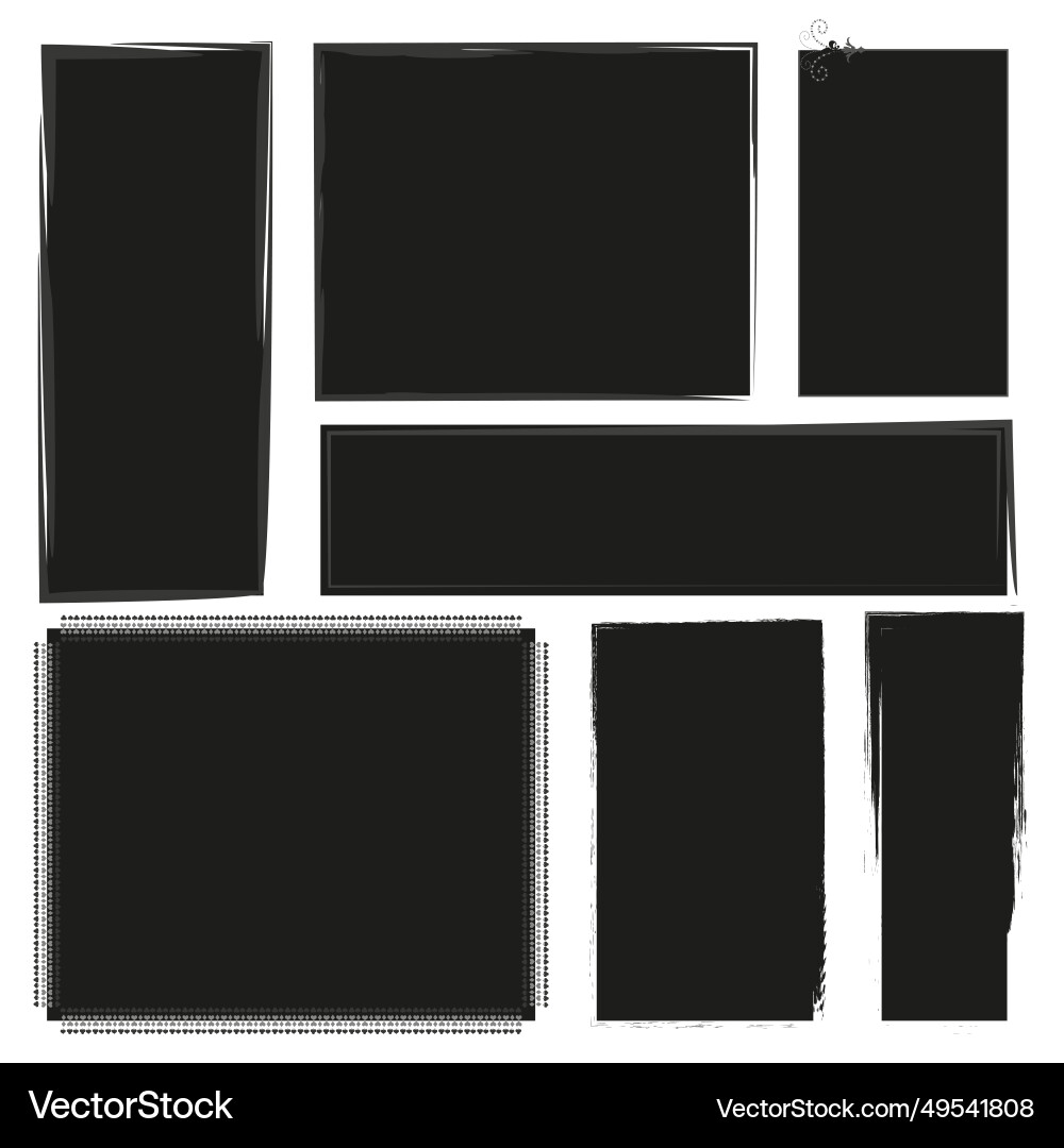 Grunge style set of rectangle shapes Vector Image