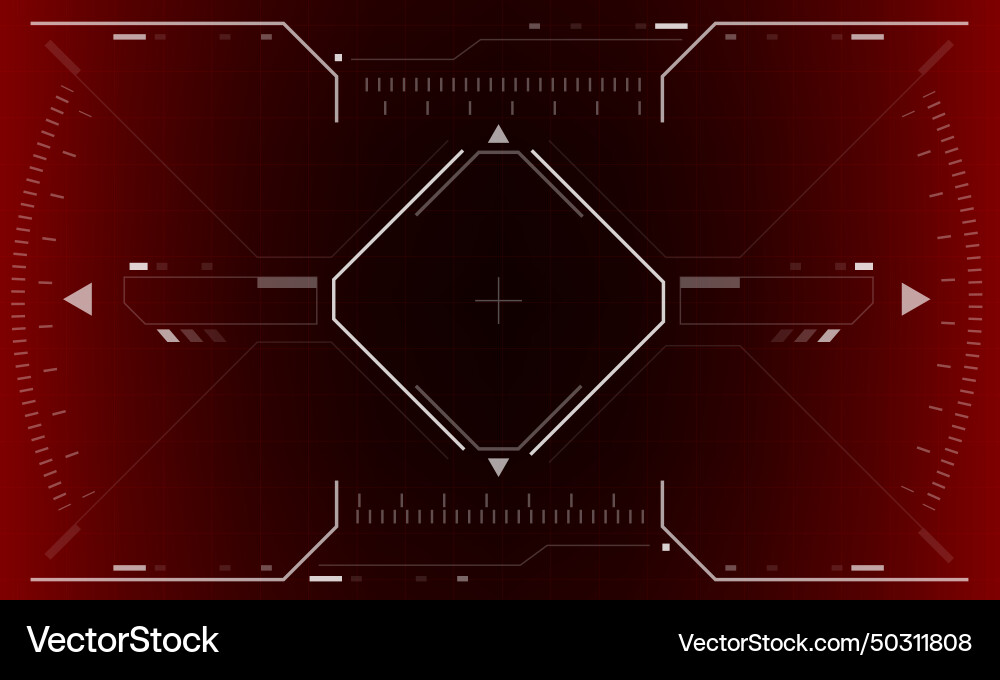 Hud sci-fi interface screen view white hexagon Hud sci-fi interface screen view white hexagon vector image