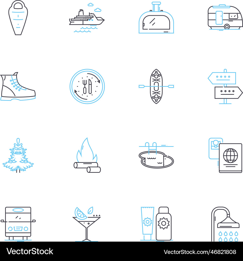 Information technology linear icons set coding Information technology linear icons set coding vector image
