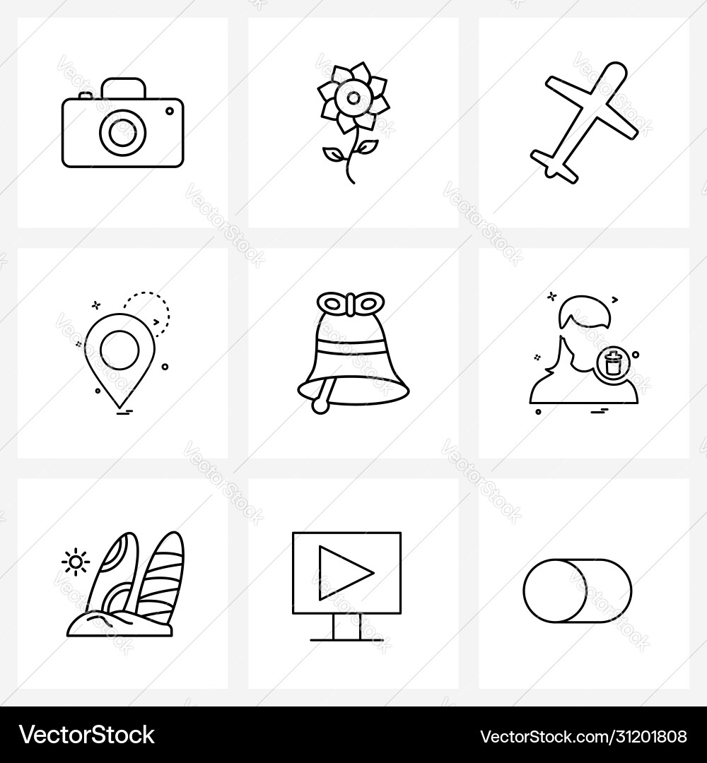 Isolated symbols set 9 simple line icons Vector Image