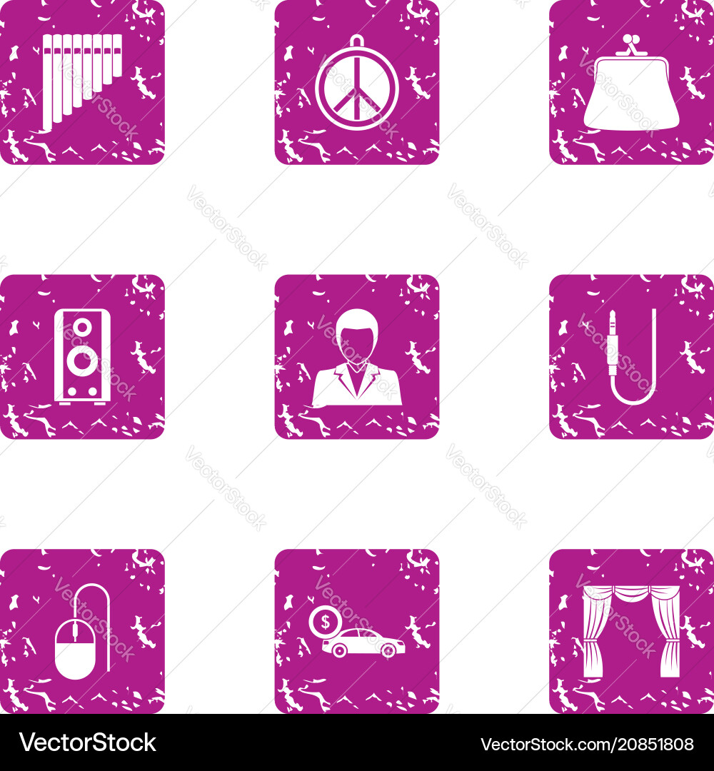 Ladies day icons set grunge style Ladies day icons set grunge style Vector Image