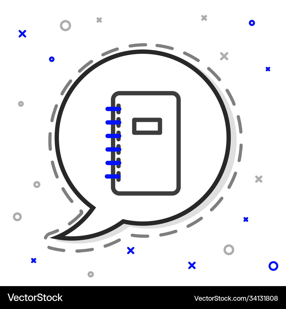 Line notebook icon isolated on white background Line notebook icon isolated on white background Vector Image