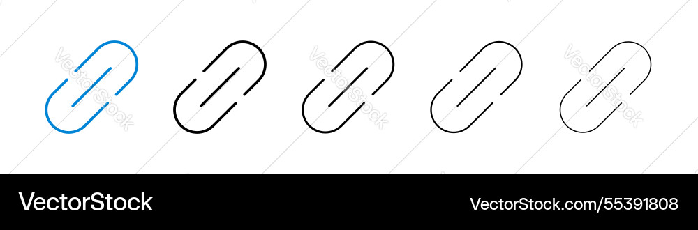 Link icons in five different stroke sizes Vector Image