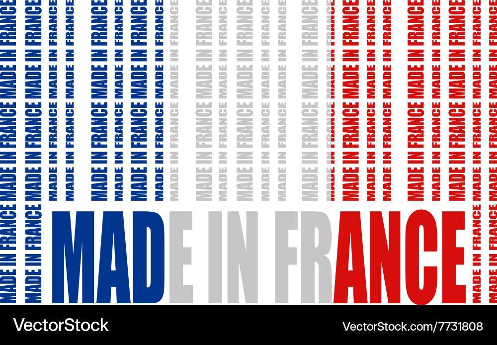 Made in france text and bar code from same words vector image