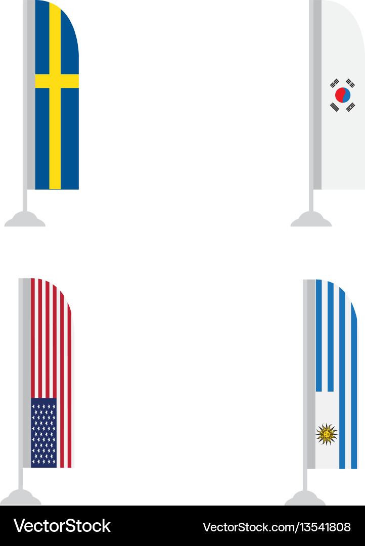 Set of flags vector image