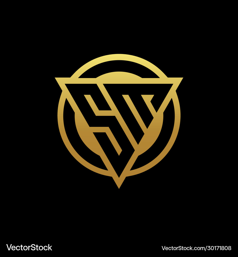 Sm logo monogram with triangle shape and circle vector image