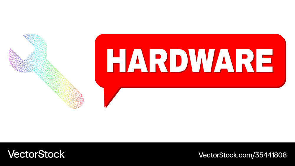 Spectrum network gradient wrench icon and hardware Vector Image