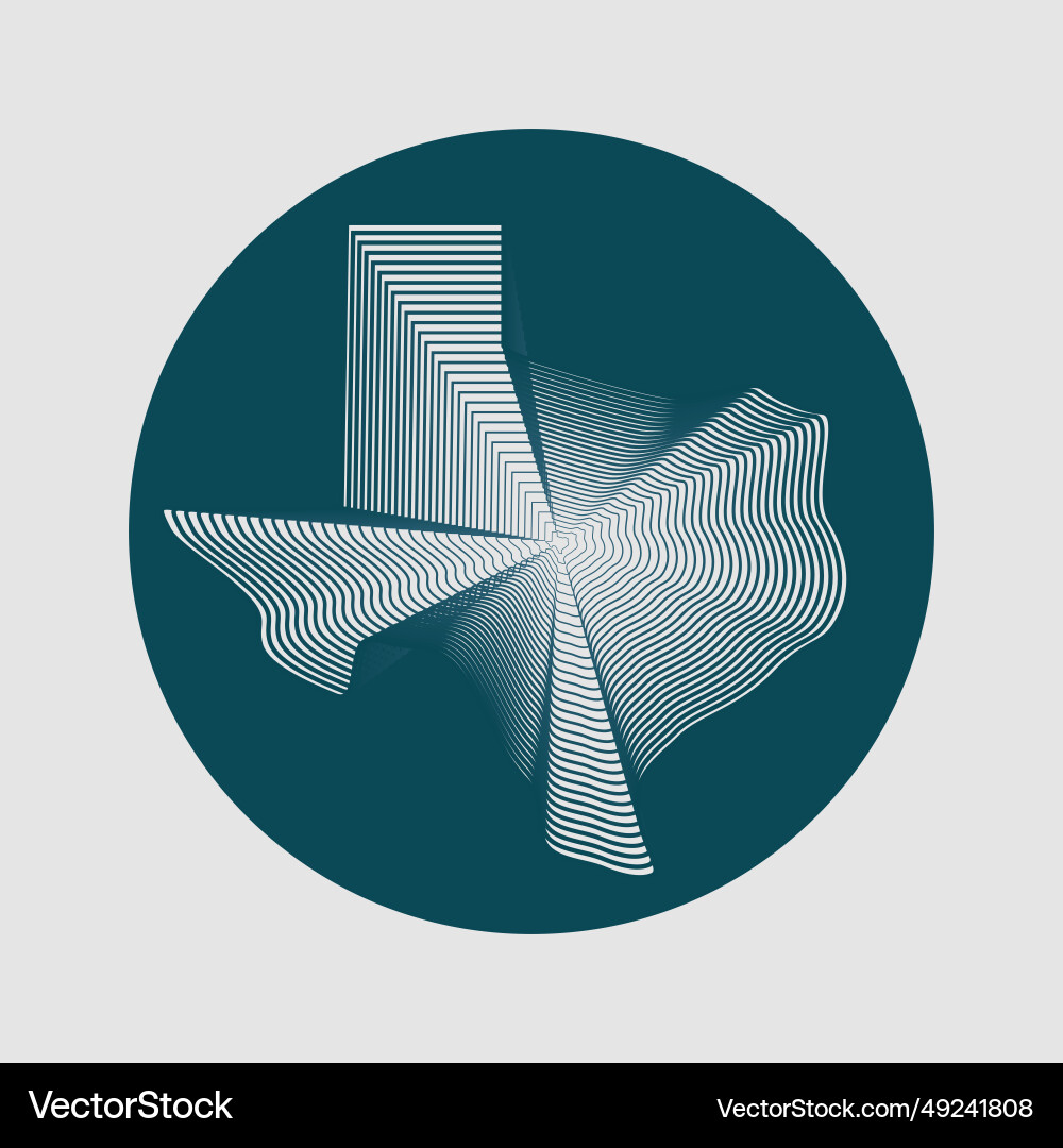 Texas state map round form Texas state map round form Vector Image