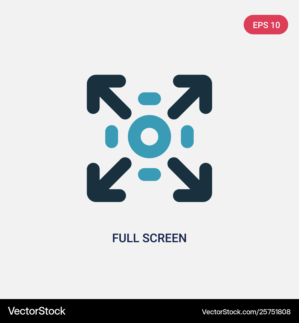 Two color full screen icon from user interface vector image
