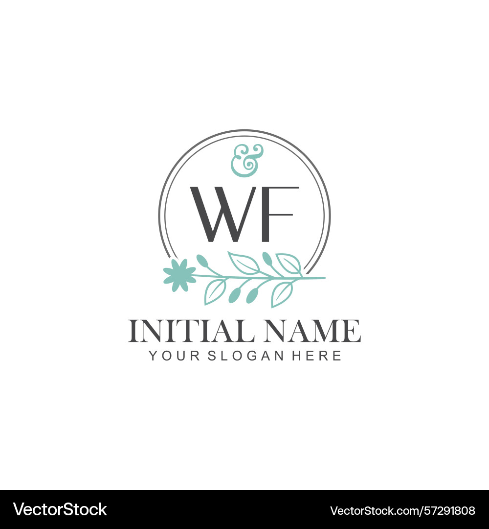 Wf initial logo templates with botanical elements Wf initial logo templates with botanical elements Vector Image