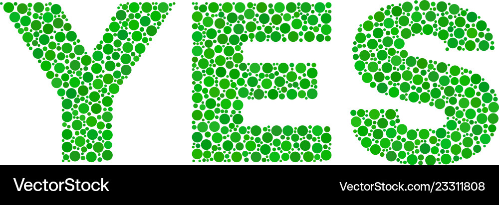 Yes text in dot style Yes text in dot style Vector Image