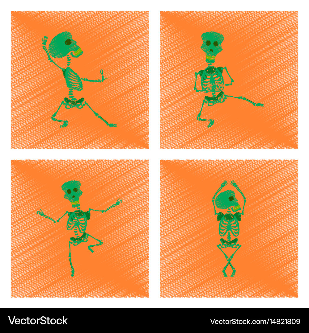 Assembly flat shading style icon skeleton Vector Image
