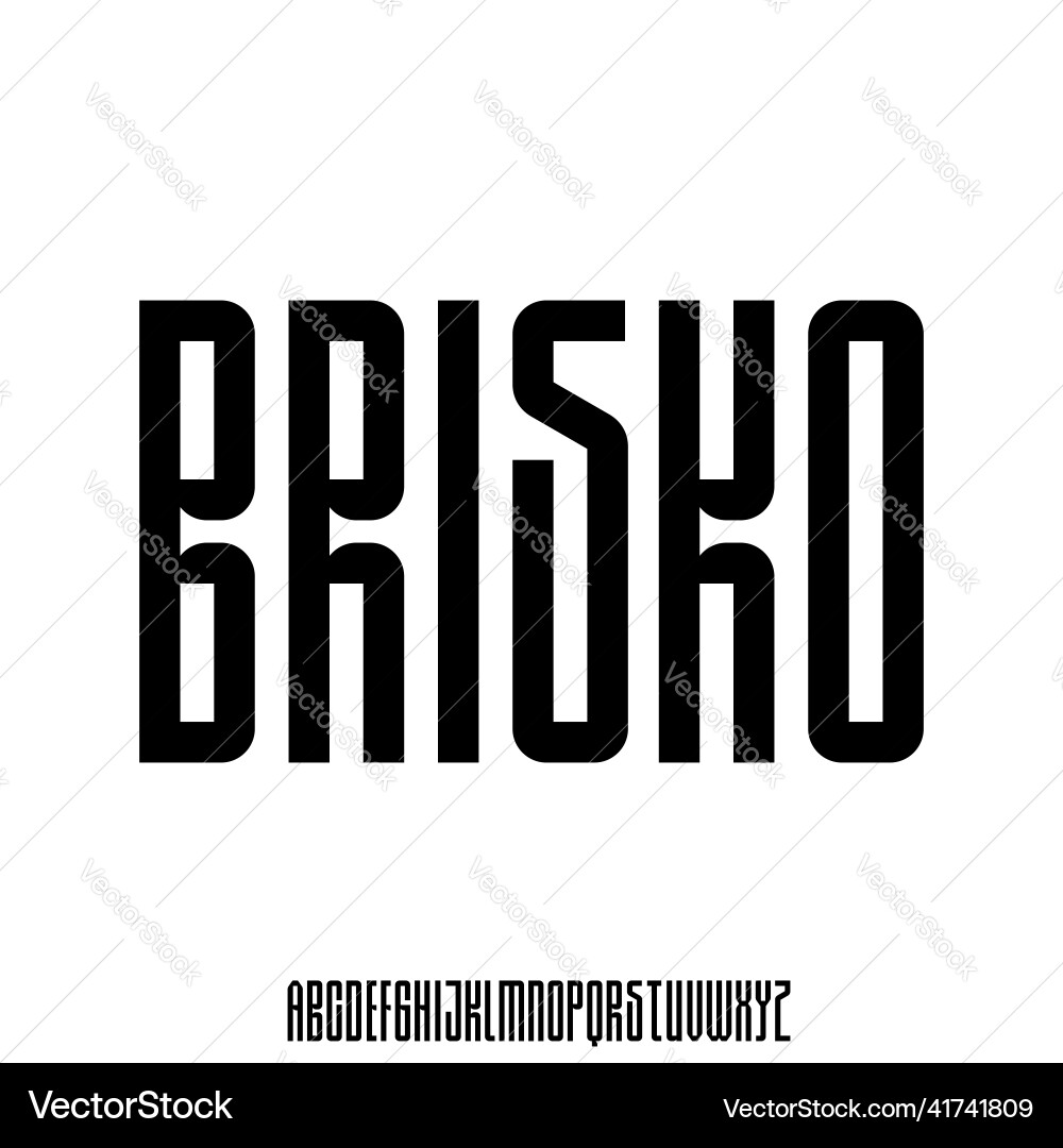 Brisko Unique Display Font vector image