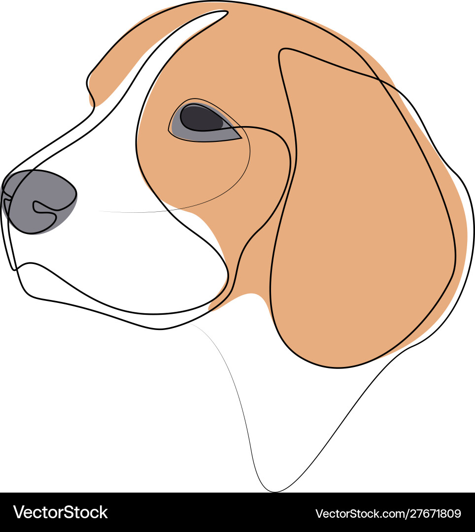 Continuous line beagle single minimal style Continuous line beagle single minimal style vector image